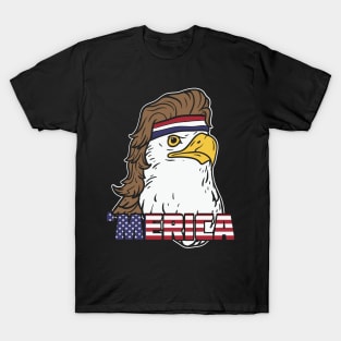 'Merica Bald Mullet Eagle Design T-Shirt